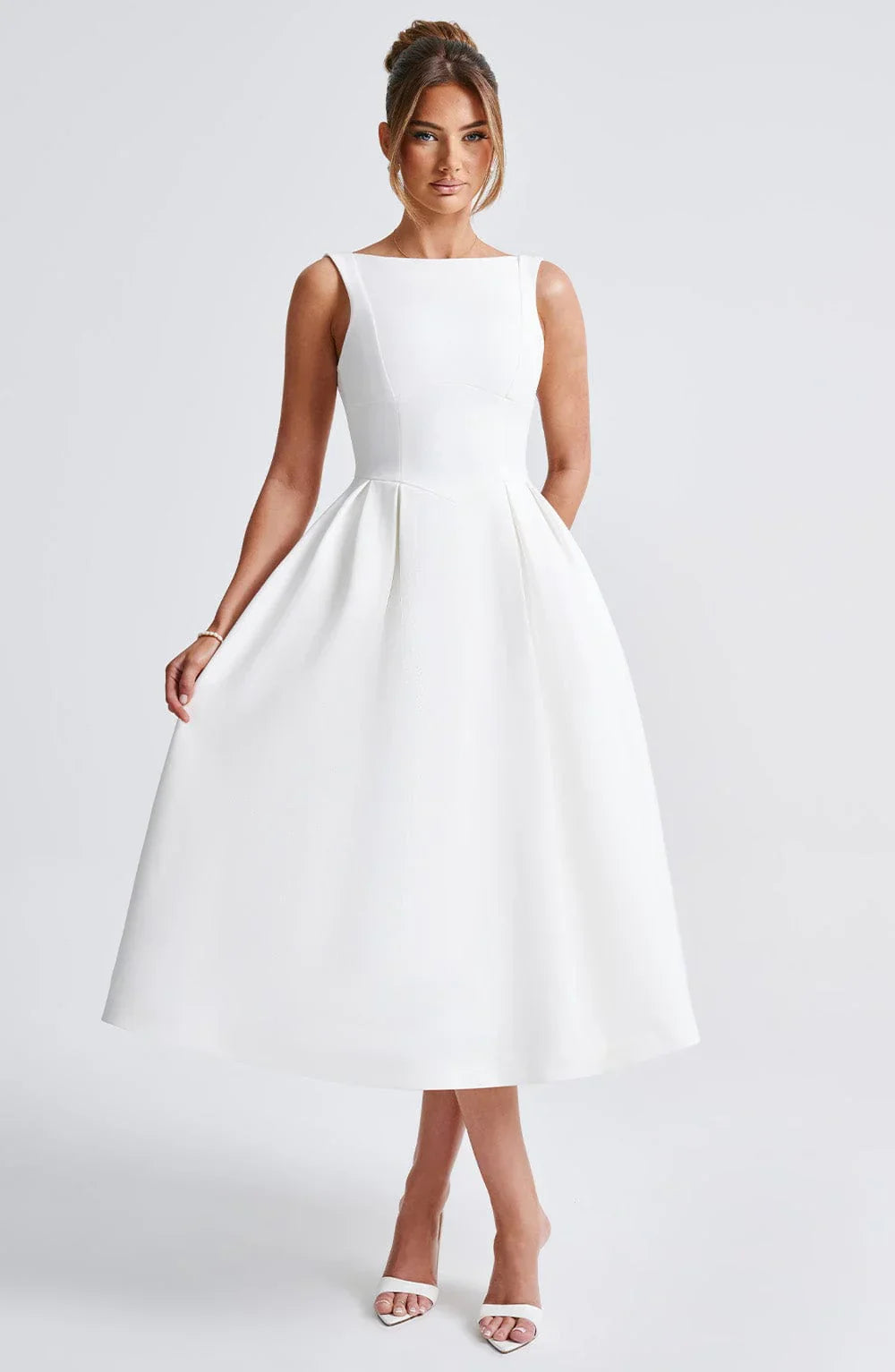 Vestido Midi Clarabella - Marfim