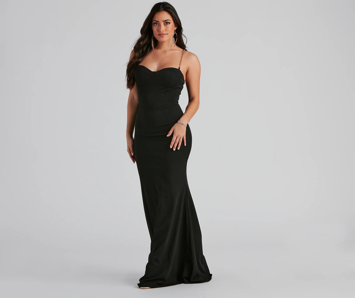 Shirley Formal Chain Strap Long Dress
