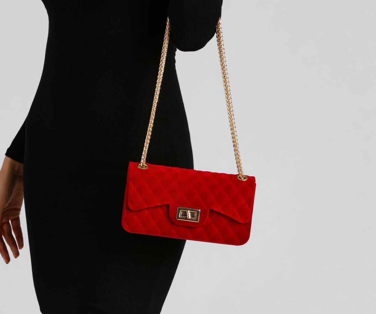 Mala a tiracolo de veludo Luxe Vibes