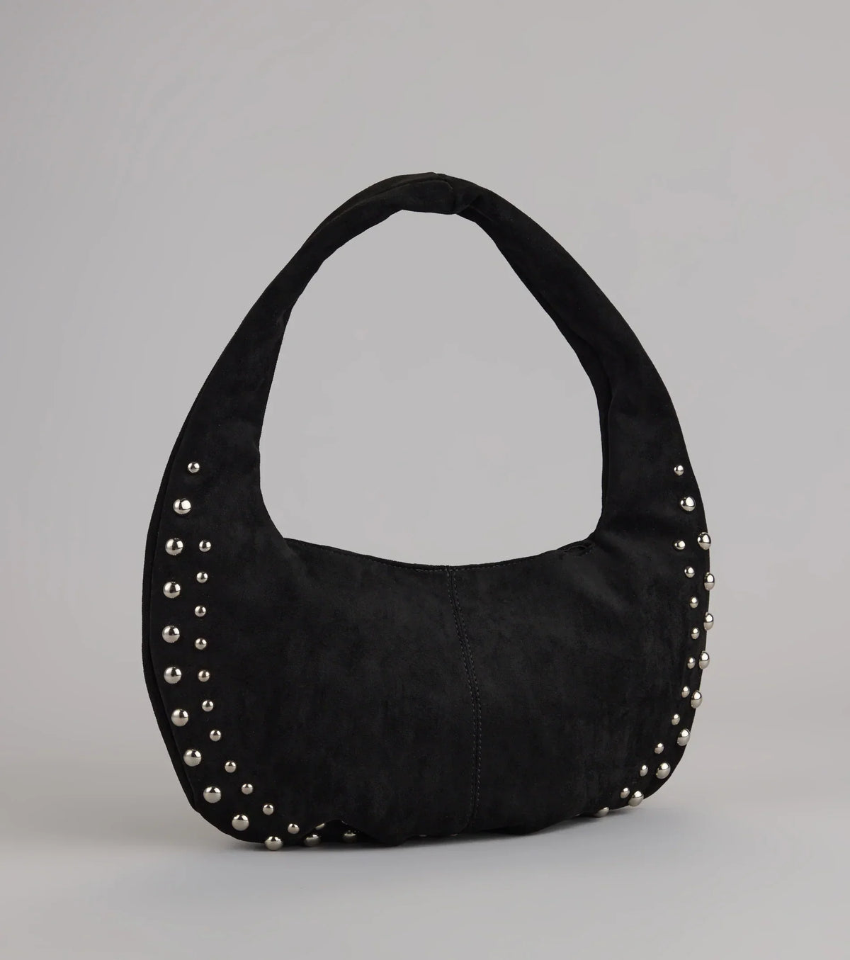 Borsa a Spalla In Camoscio Con Borchie E Mozzafiato