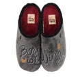 GRAY FUR SLIPPERS WITH MESSAGE HARDEGG