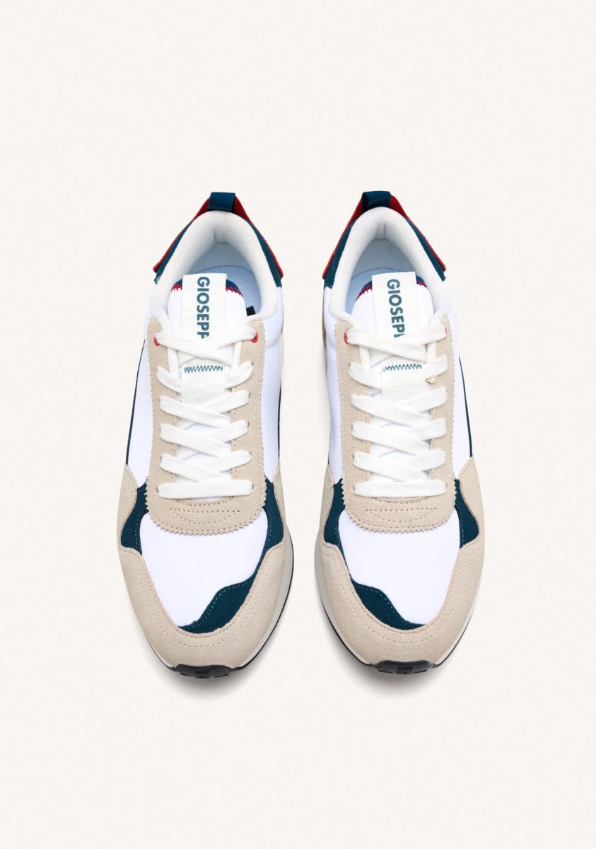 WHITE SNEAKERS WITH COLOR CONTRASTS FOR MEN ZENNOR