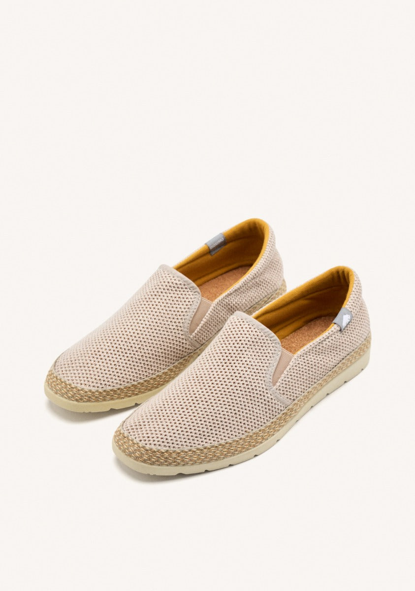 BEIGE MESH ESPADRILLES WITH RECYCLED COTTON FOR MEN YACOLT