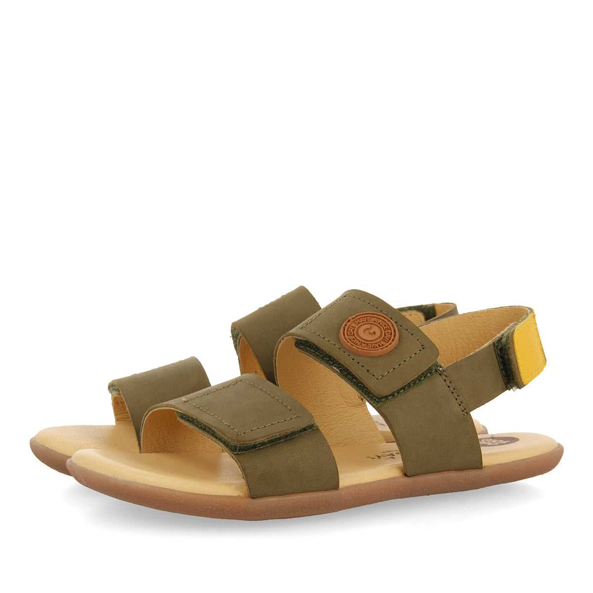 KHAKI SANDALS WITH YELLOW ACCENTS FOR BOYS AND GIRLS CORNWALL