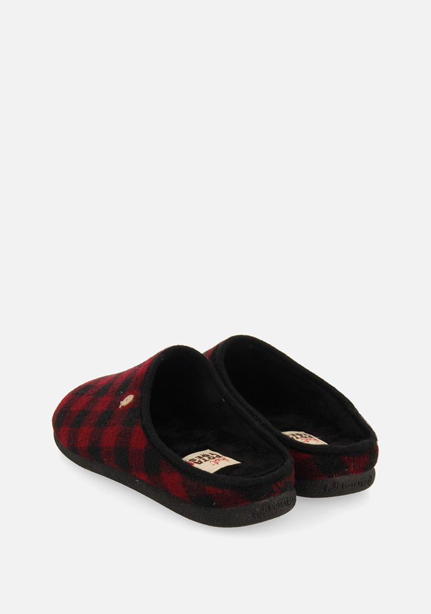 CHECKED PATTERN HOUSE SLIPPERS SAVANNAH