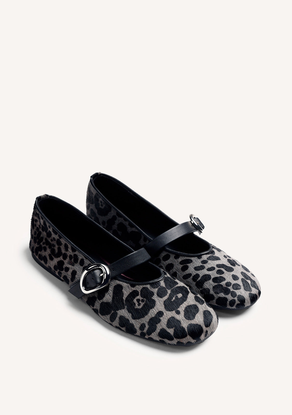 ANIMAL PRINT LEATHER BALLET FLATS