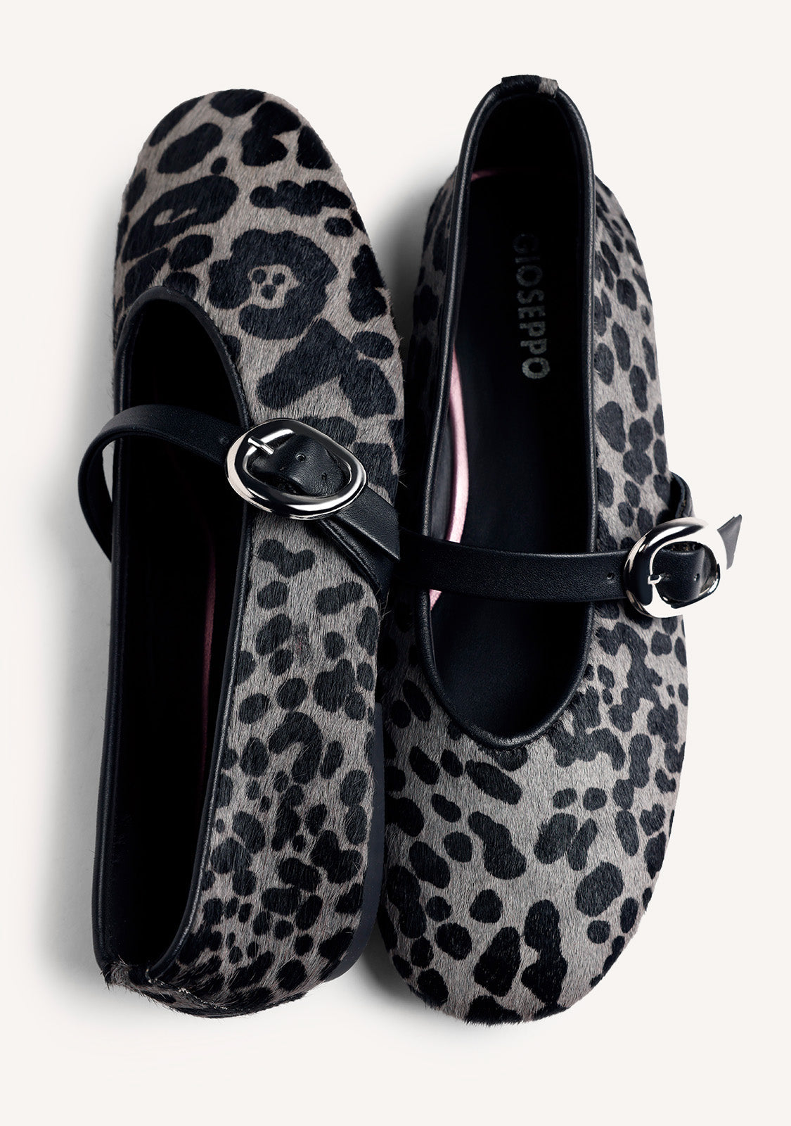 ANIMAL PRINT LEATHER BALLET FLATS