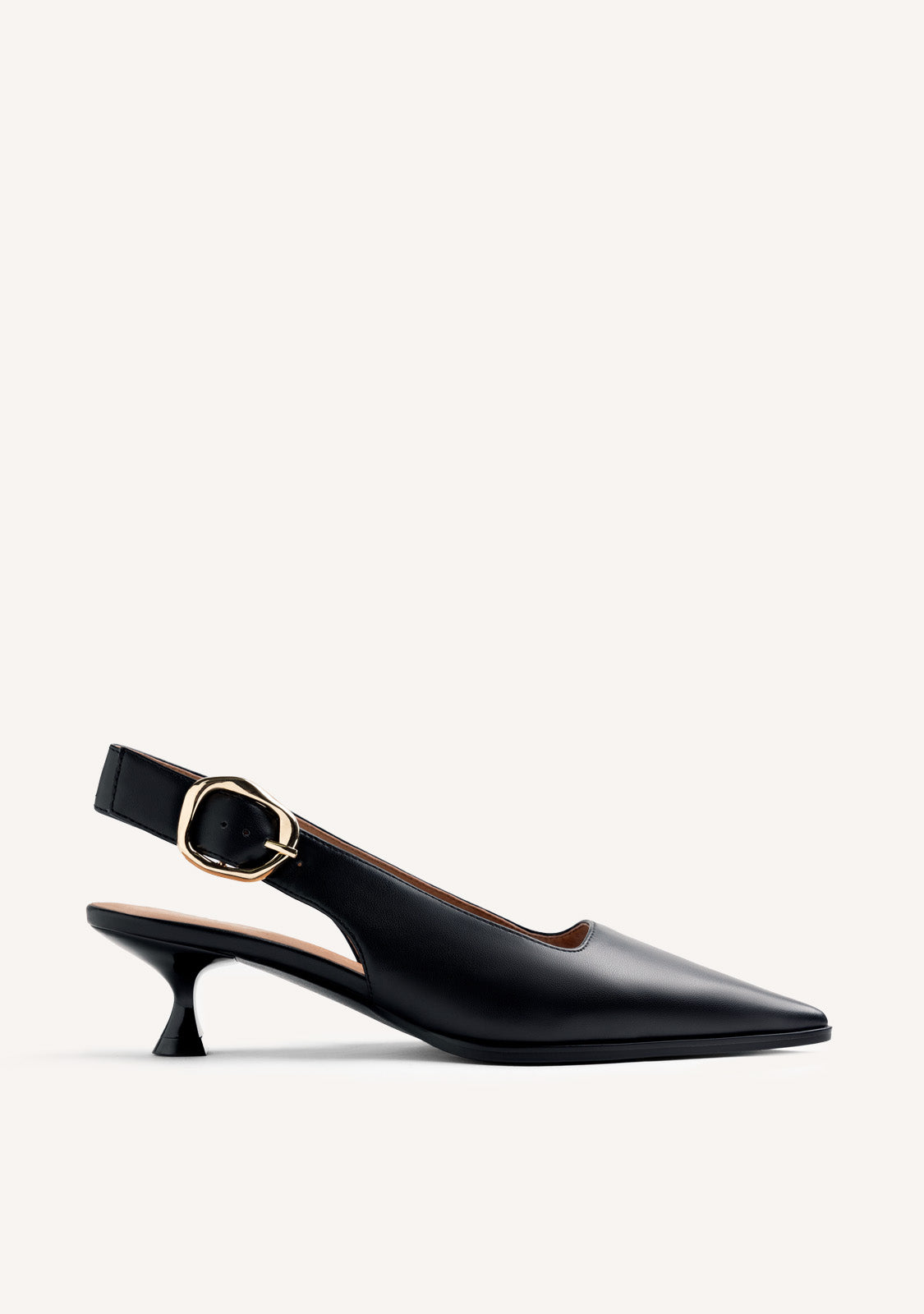 BLACK BACKLESS HEEL SHOES