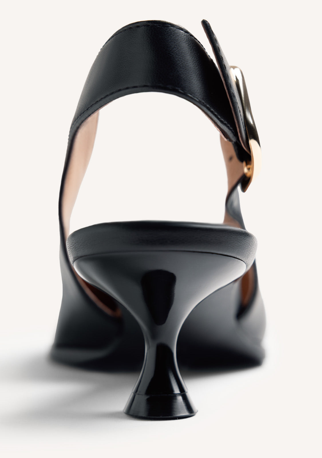 BLACK BACKLESS HEEL SHOES