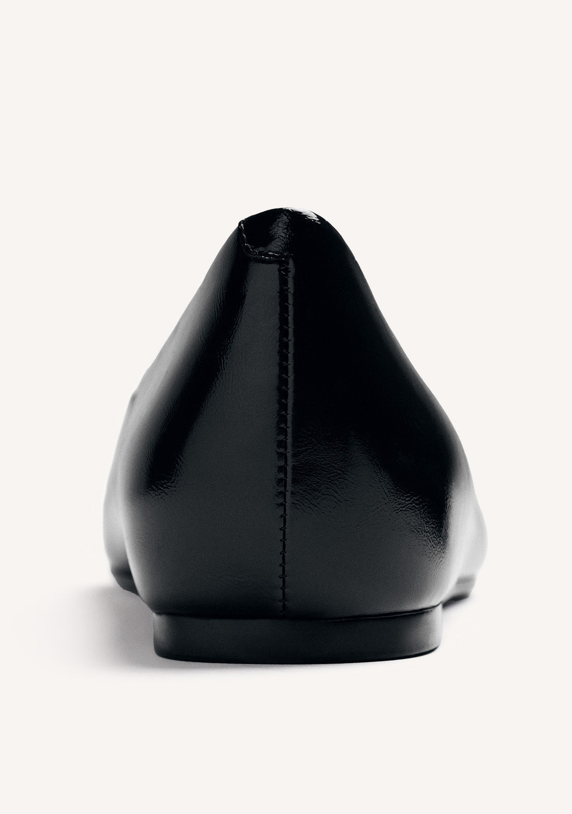 BLACK PATENT EFFECT WEDGED BALLET FLATS