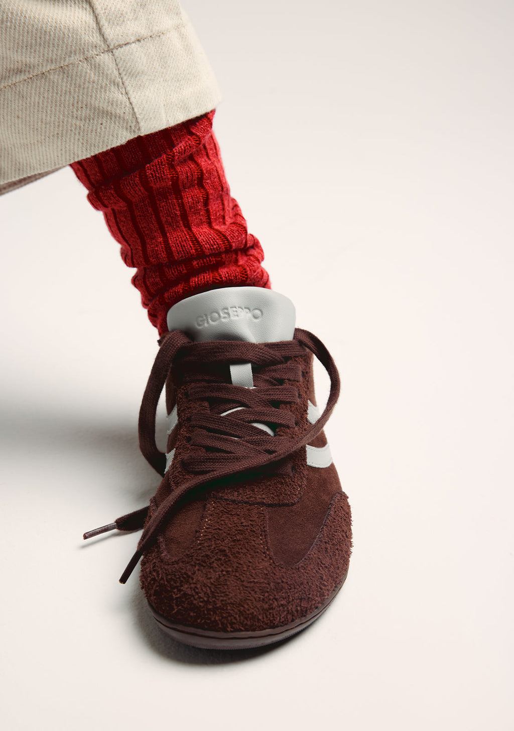 BROWN BAREFOOT LEATHER SNEAKERS
