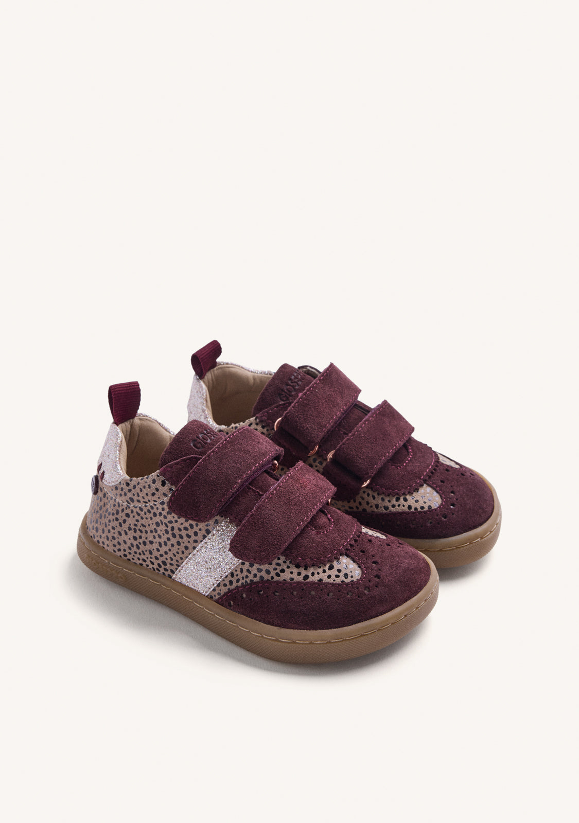 BAREFOOT LEATHER BURGUNDY SNEAKERS WITH ANIMAL PRINT