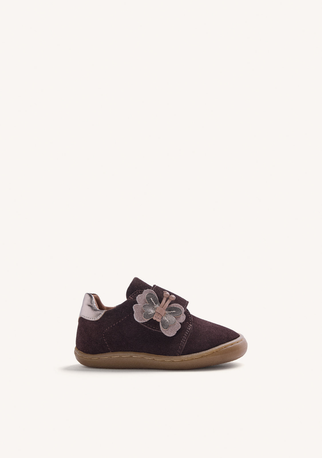 BROWN BAREFOOT LEATHER SNEAKERS WITH SHINE
