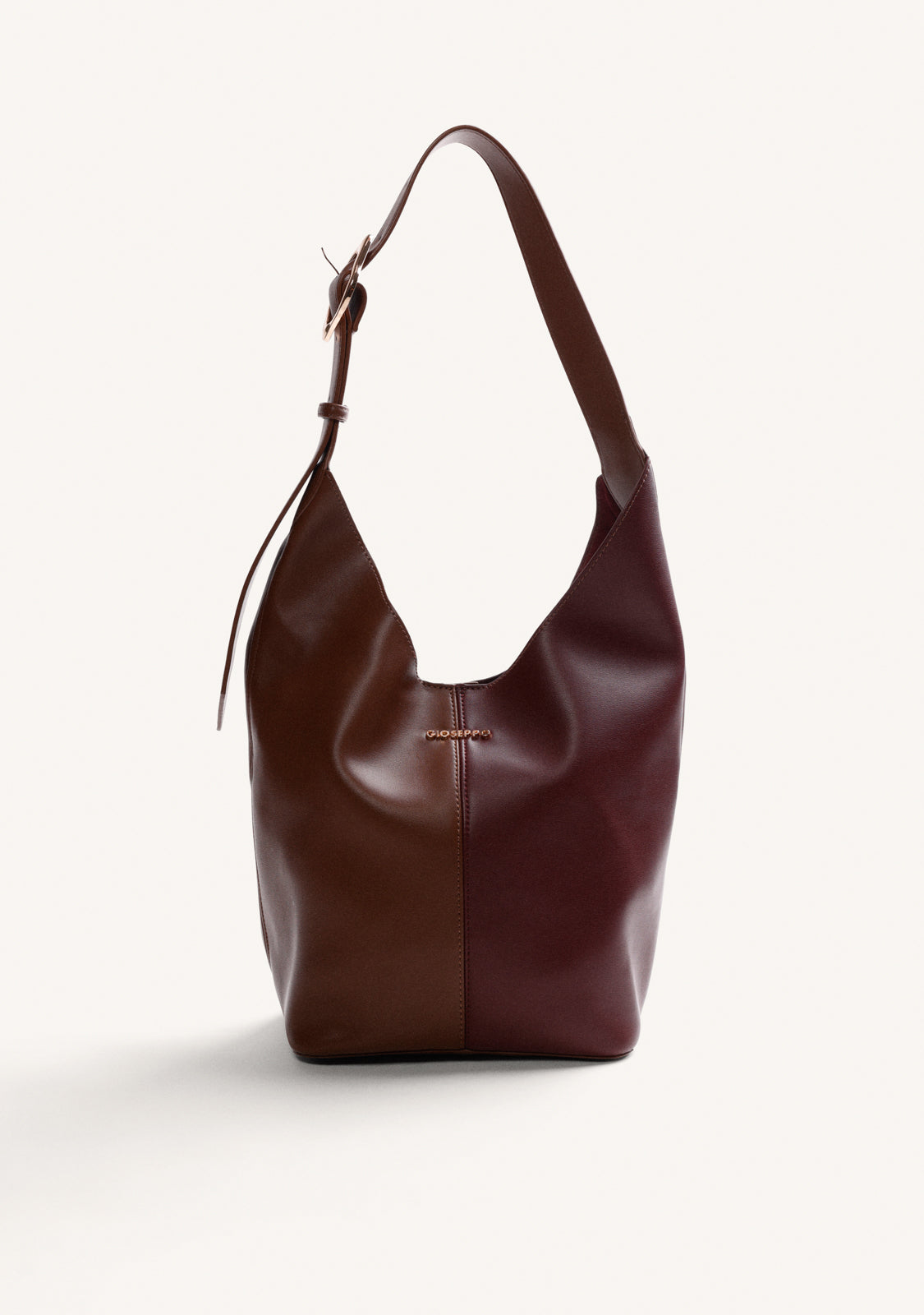 MAXI BUCKET BAG BROWN AND PURPLE
