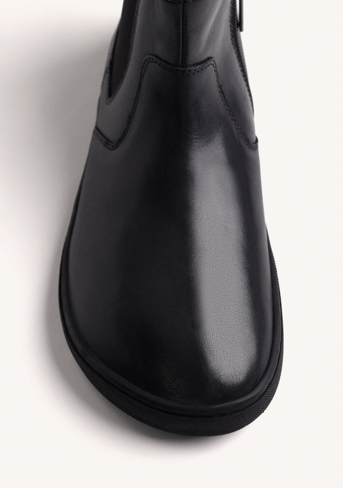 BLACK BAREFOOT LEATHER ANKLE BOOTS