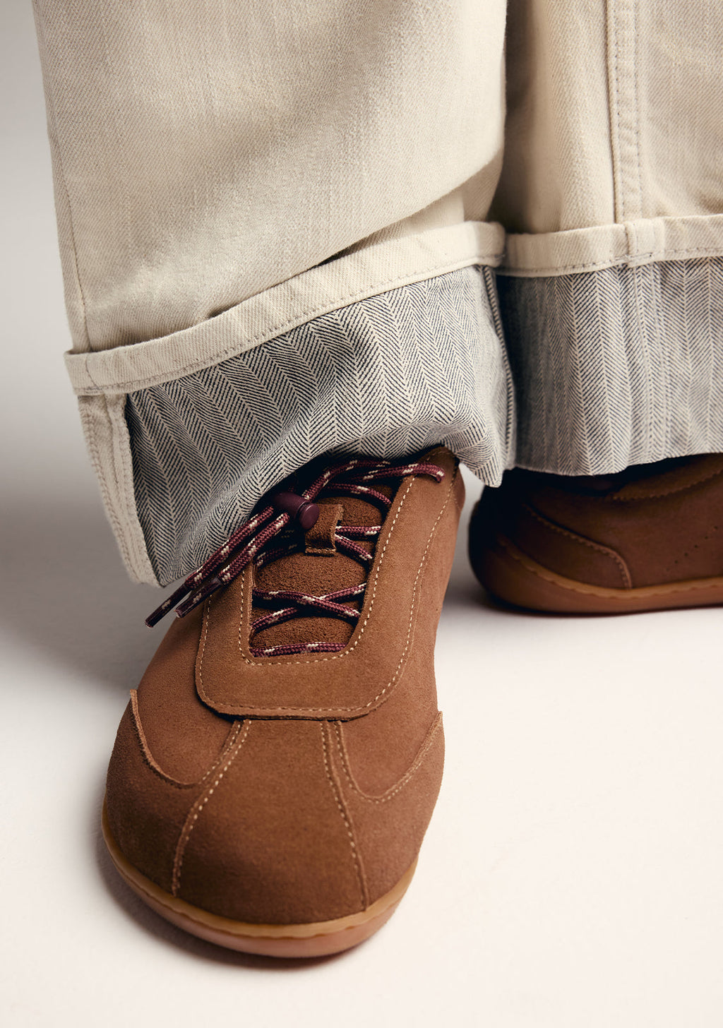 BROWN BAREFOOT SUEDE LEATHER SNEAKERS
