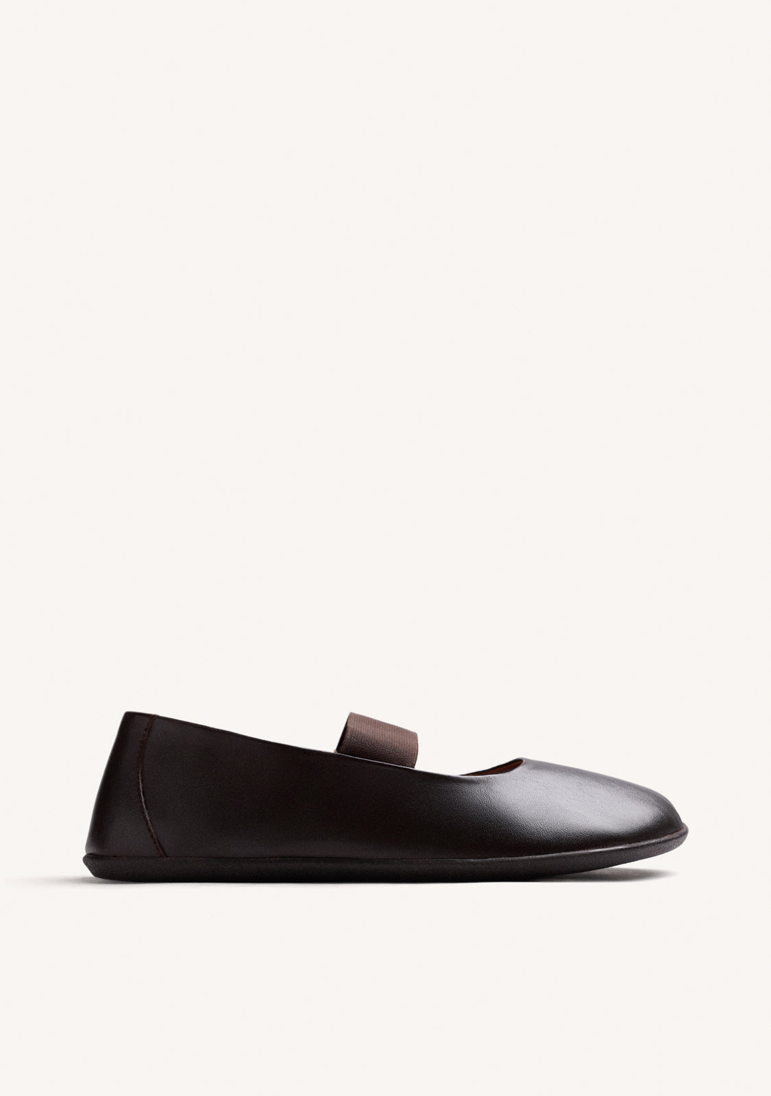 BROWN BAREFOOT LEATHER BALLET FLATS