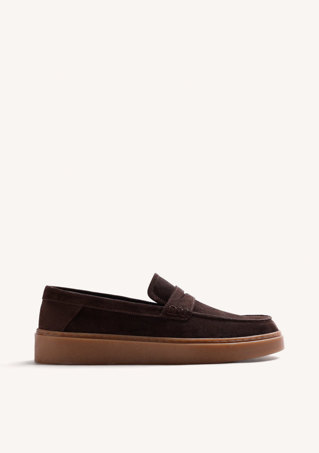 BROWN WALLABEE LEATHER LOAFERS