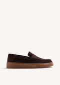BROWN WALLABEE LEATHER LOAFERS
