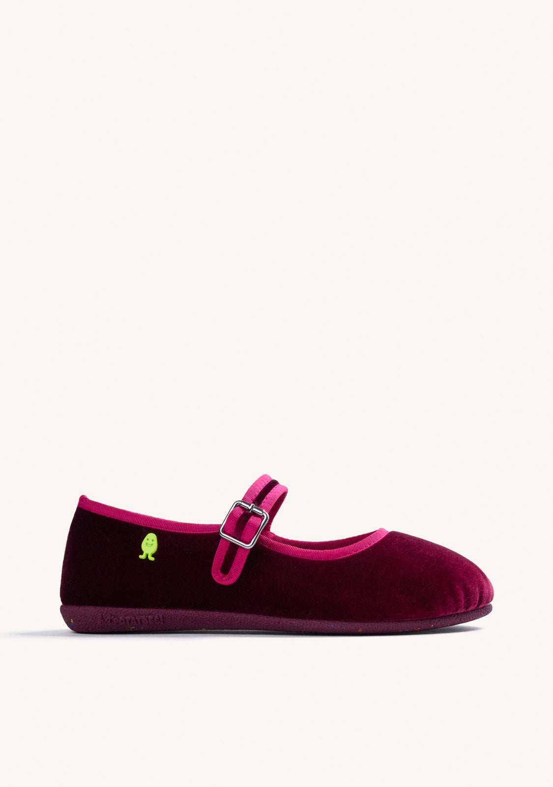 BURGUNDY VELVET MARY-JANE STYLE HOUSE SLIPPERS
