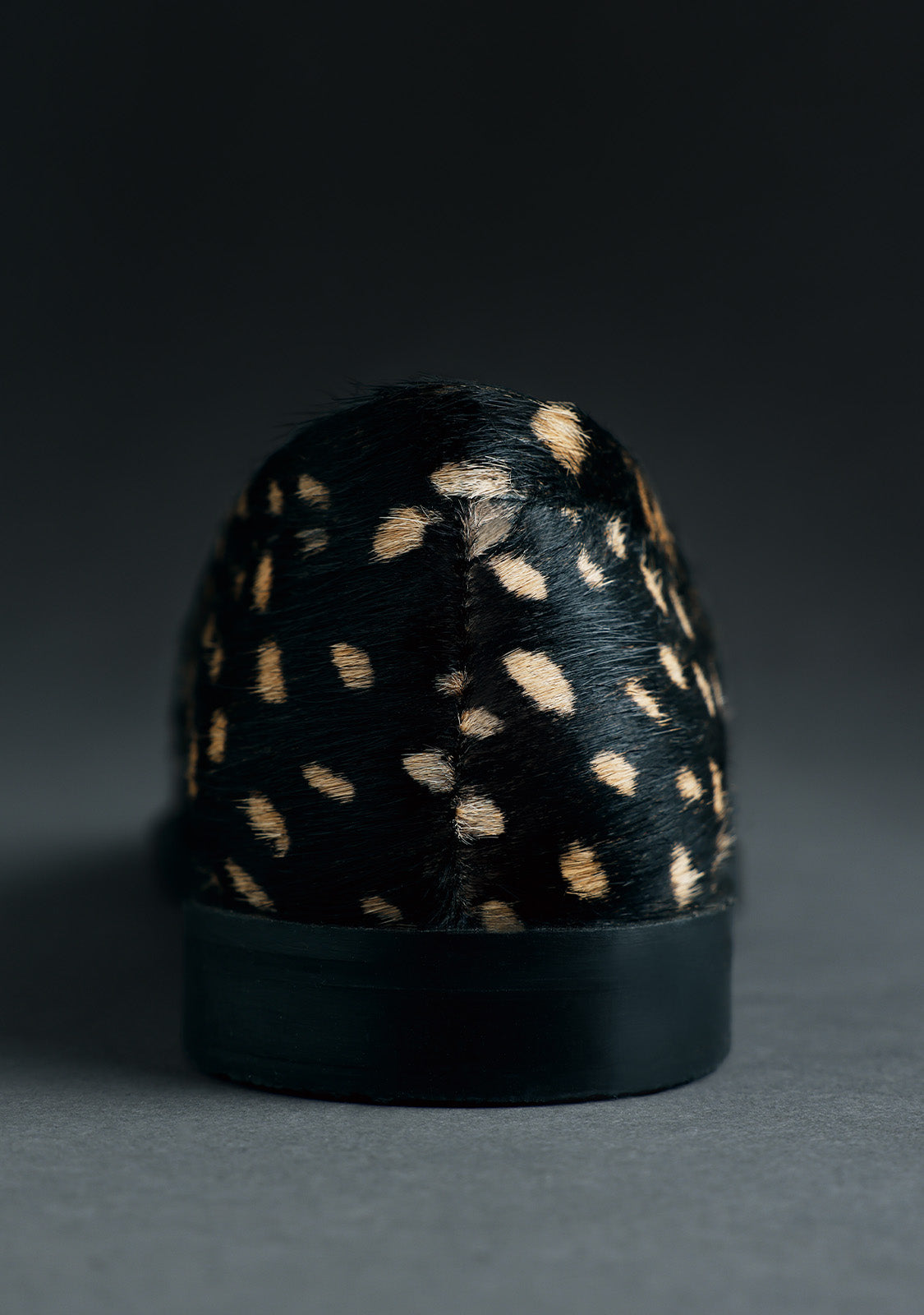 BLACK ANIMAL PRINT LEATHER LOAFERS BY MELYSSA PINTO