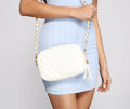 Borsa a tracolla trapuntata con motivo chevron Luxe Life