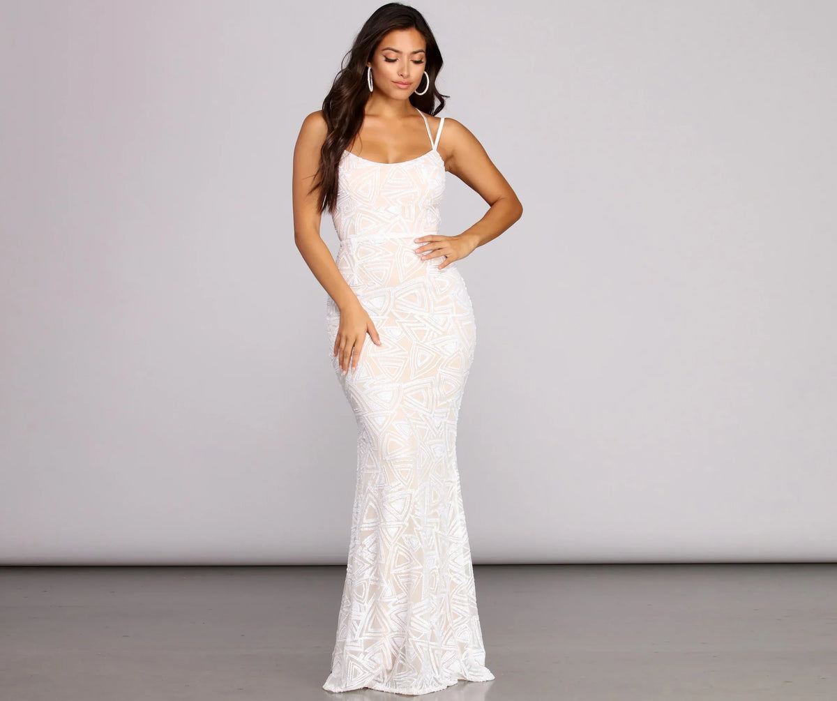 Vestido Formal de Lantejoulas Samantha