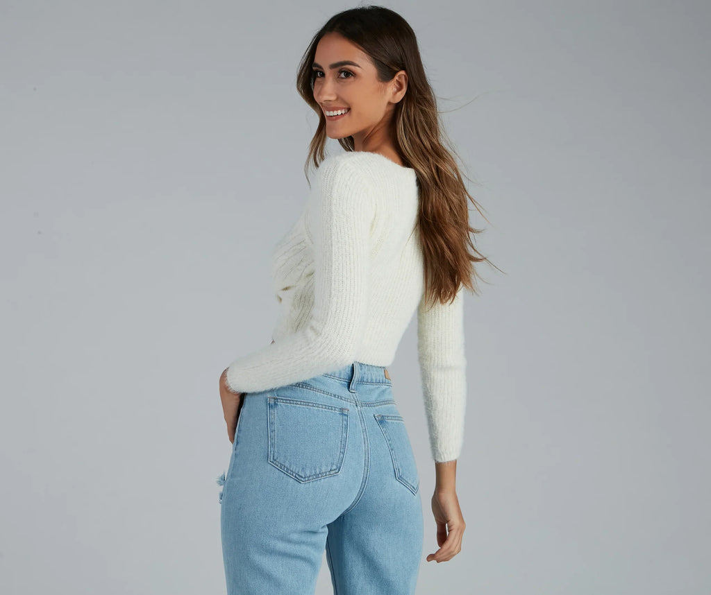 Maglione avvolgente in maglia a ciglia Cuddle Weather