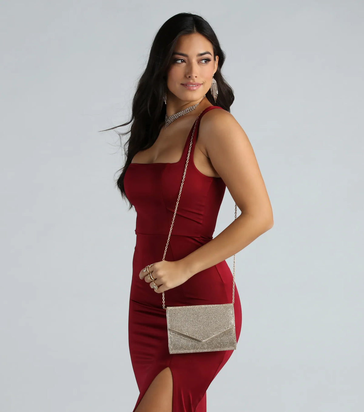 Clutch Metálica com Strass Bling On The Glamour