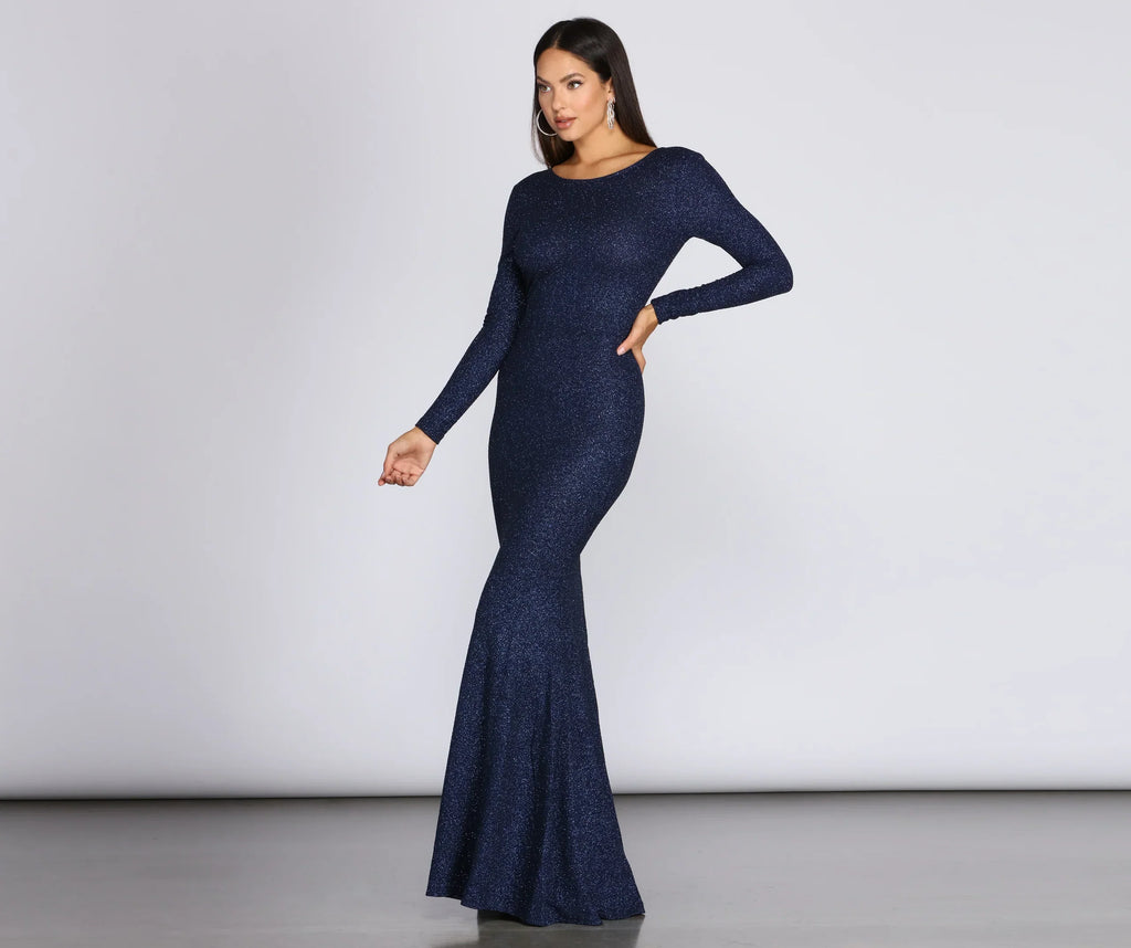 Whitney Glitter Knit Gown