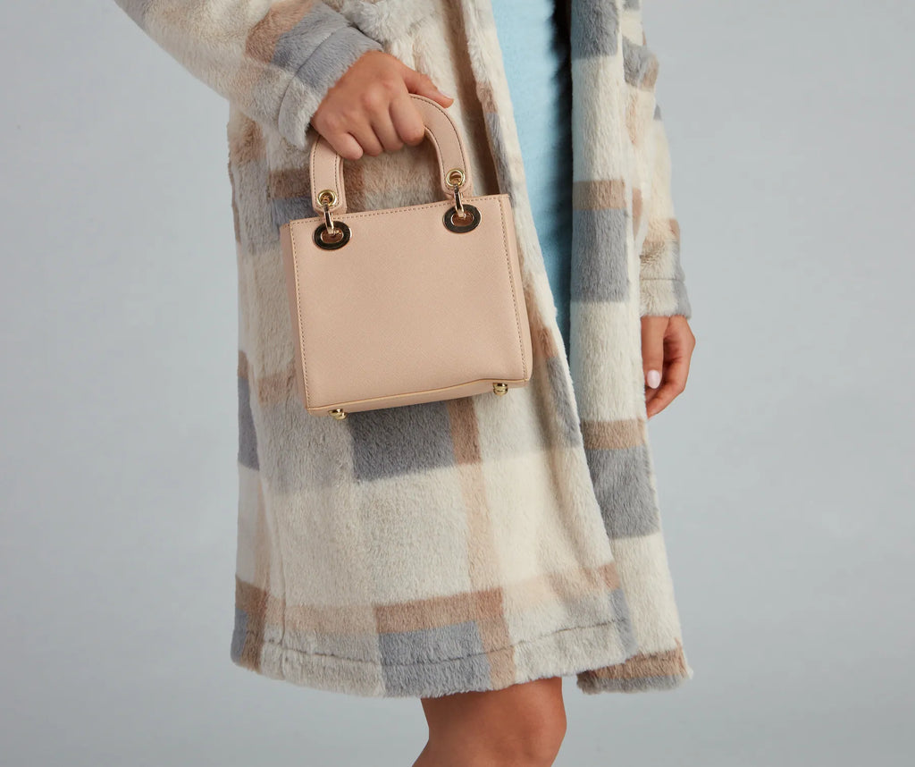 Mini borsa a secchiello Work It in pelle Saffiano